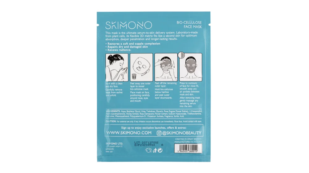 SKIMONO face mask packaging
